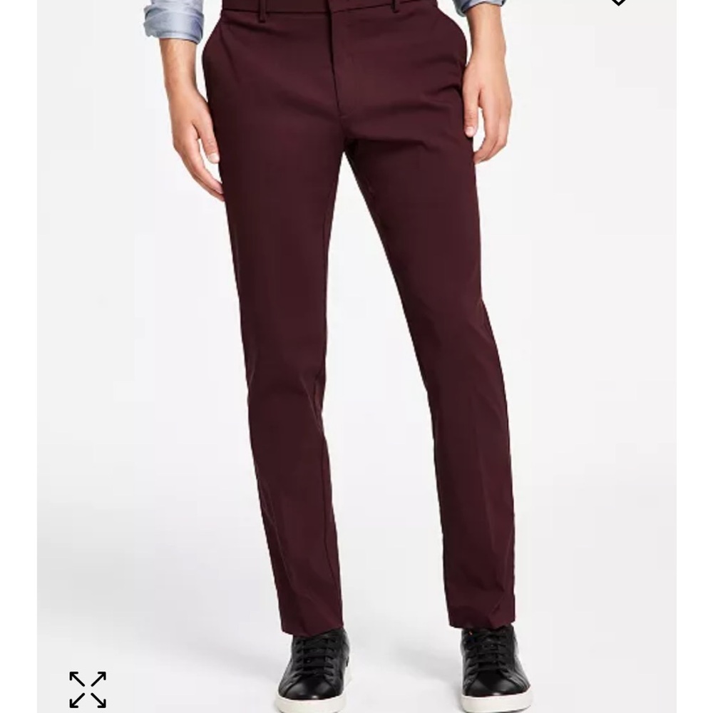 Tommy Hilfiger Modern Fit Flex Stretch Performance Pant 32W 30L Burgundy